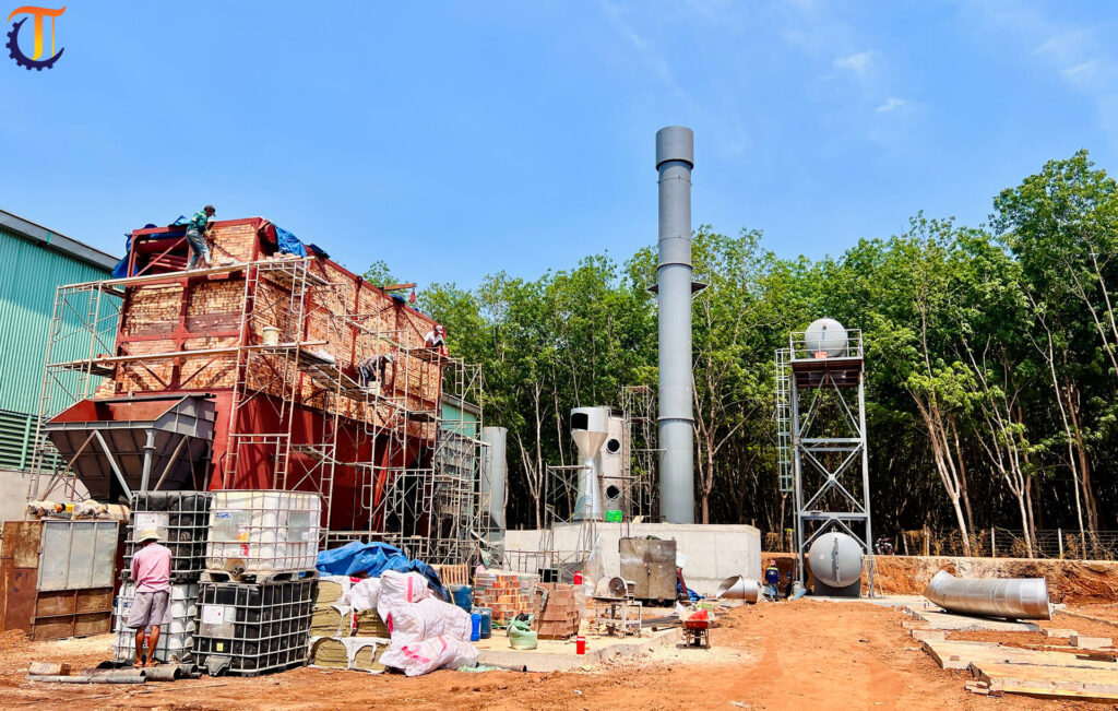 Quá trình thi công lò đốt rác công nghiệp Huế 500kg/h